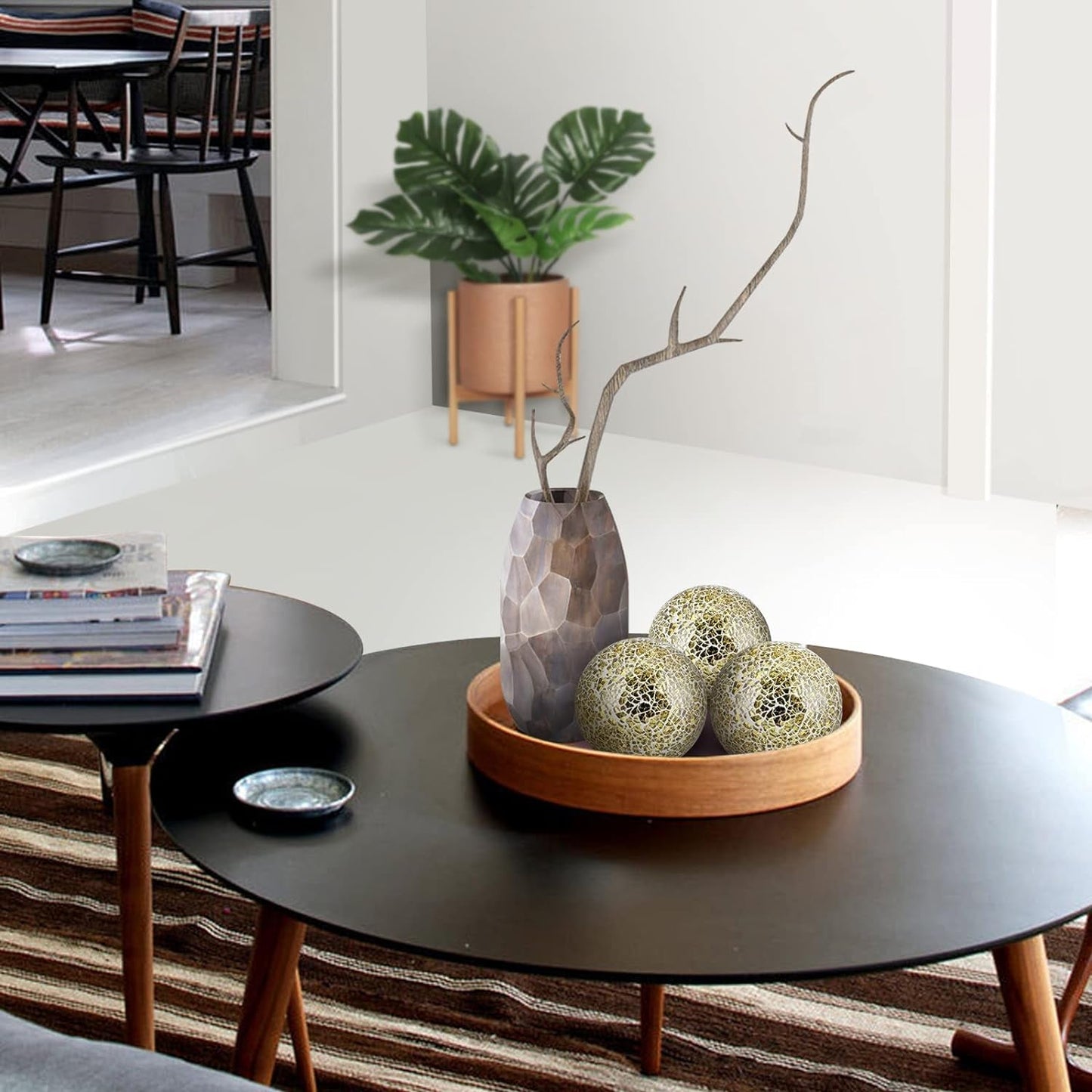 Elegant Gold Mosaic Orb Centerpiece Balls - Sell Fast - Roots & Rooms