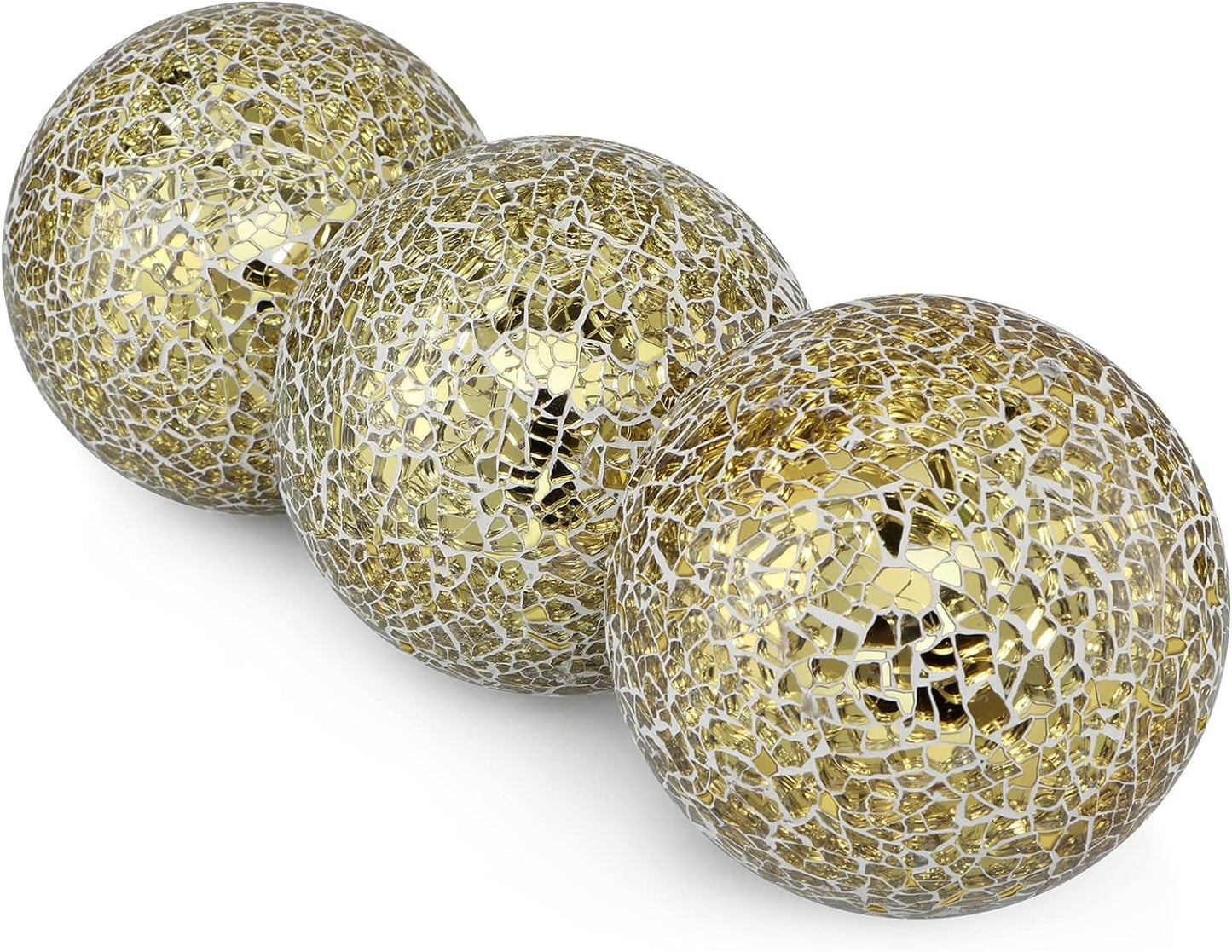 Elegant Gold Mosaic Orb Centerpiece Balls - Sell Fast - Roots & Rooms