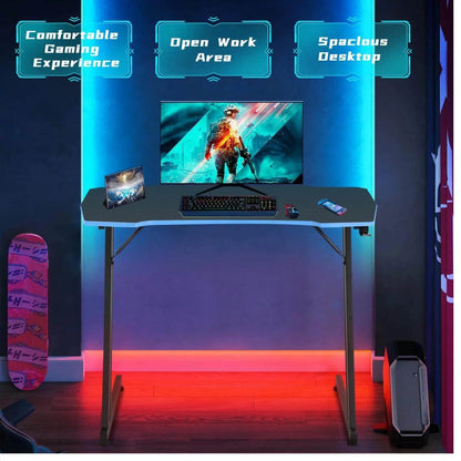 Upgrade to 47-Inch Z-Shaped Gaming Desk: Ergonomic Gamer Workstation - Roots & Rooms