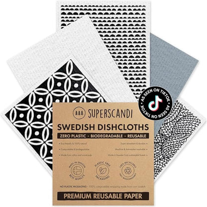 Biodegradable Swedish Dish Clothes - Eco-Friendly & Reusable Towels - Roots & Rooms