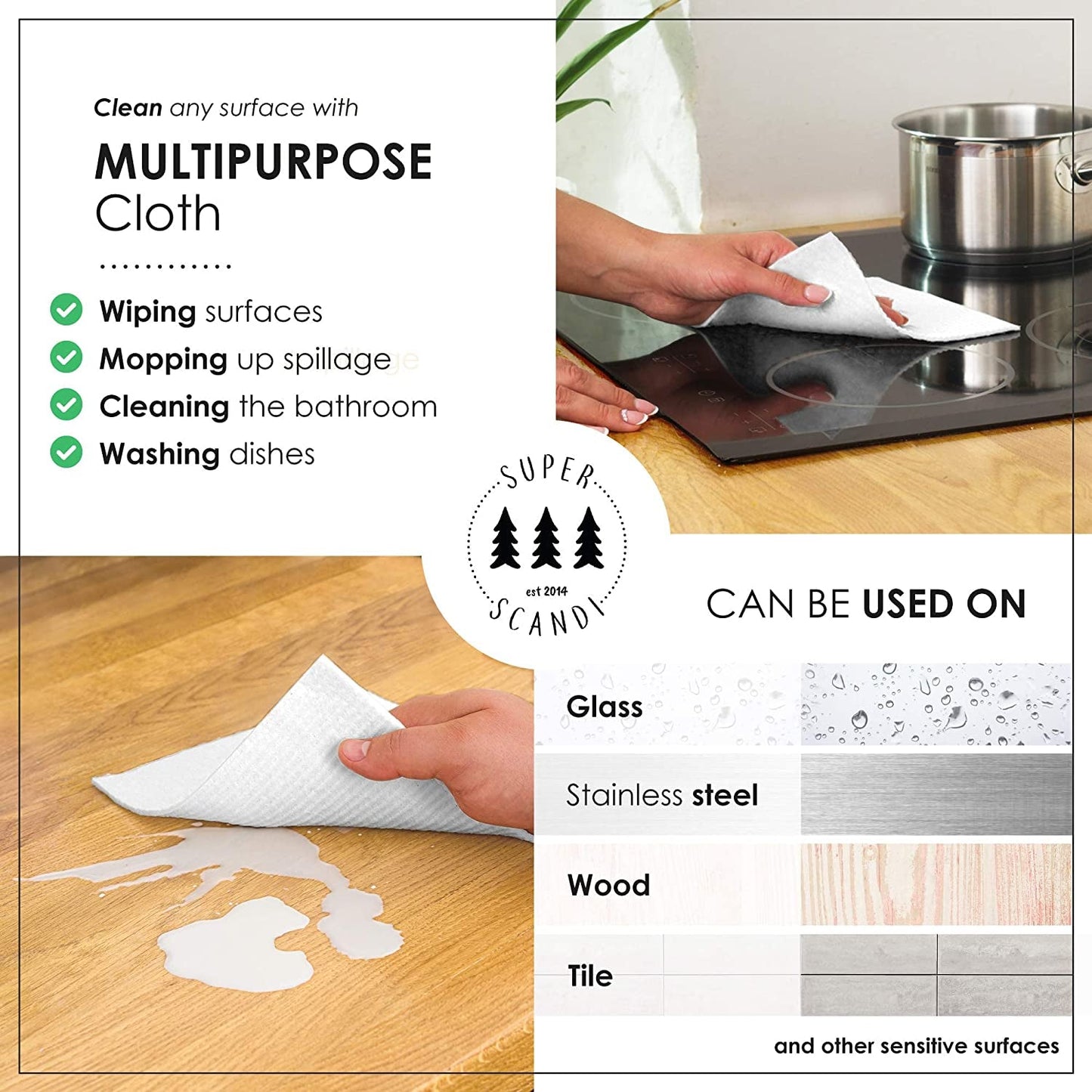 Biodegradable Swedish Dish Clothes - Eco-Friendly & Reusable Towels - Roots & Rooms