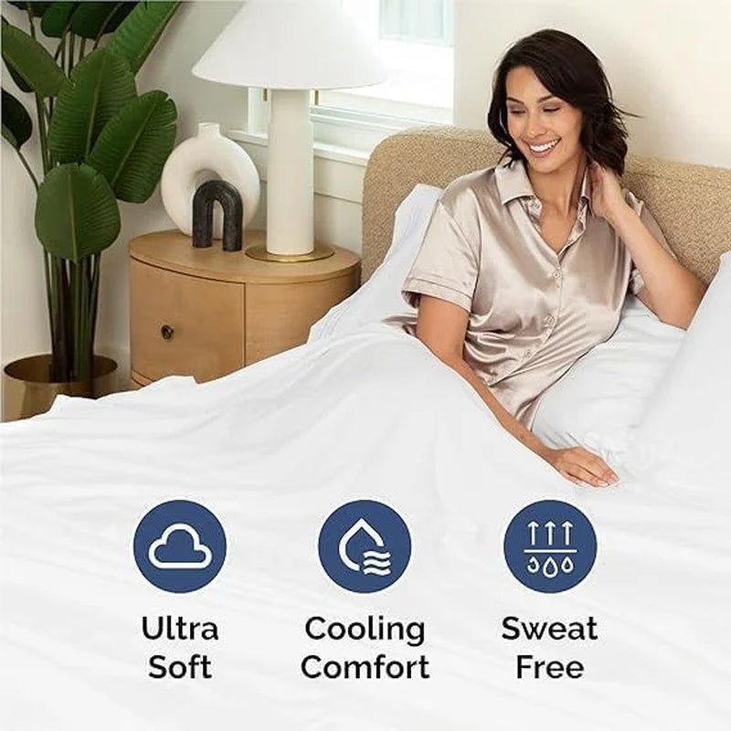Luxury Egyptian Cotton Sheets - Twin XL 800 TC Bedding Set, White - Roots & Rooms