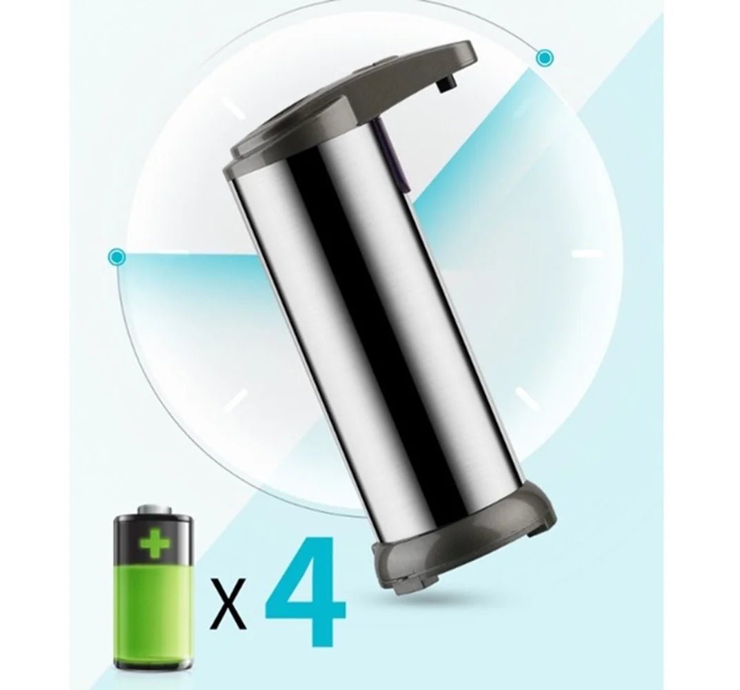 Automatic Liquid Soap Dispenser Touchless Battery Operated Stainless Steel Silver - Roots & Rooms