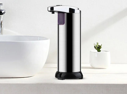 Automatic Liquid Soap Dispenser Touchless Battery Operated Stainless Steel Silver - Roots & Rooms