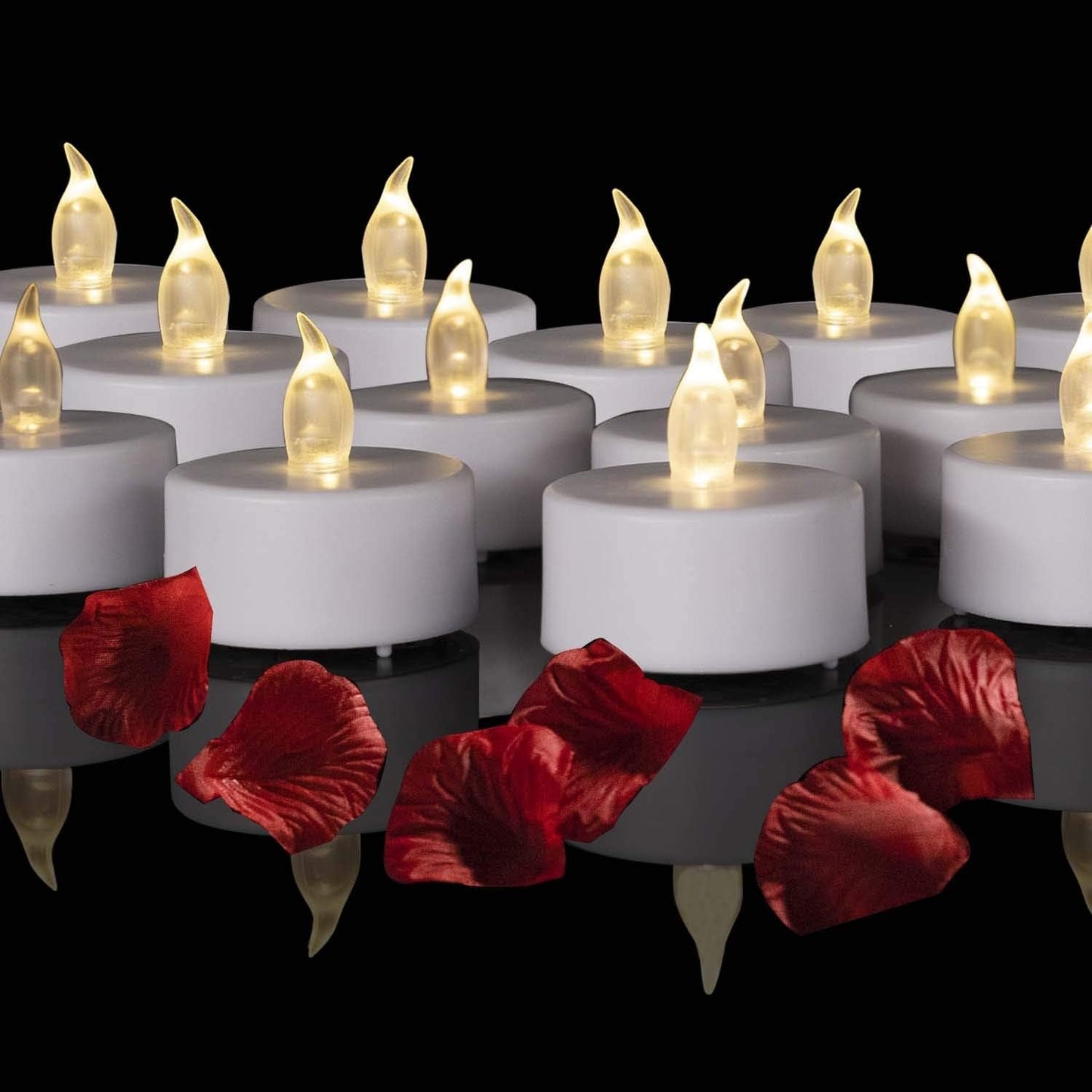 24 Flameless LED Tea Lights - Long Lasting Battery Operated Candles - Roots & Rooms