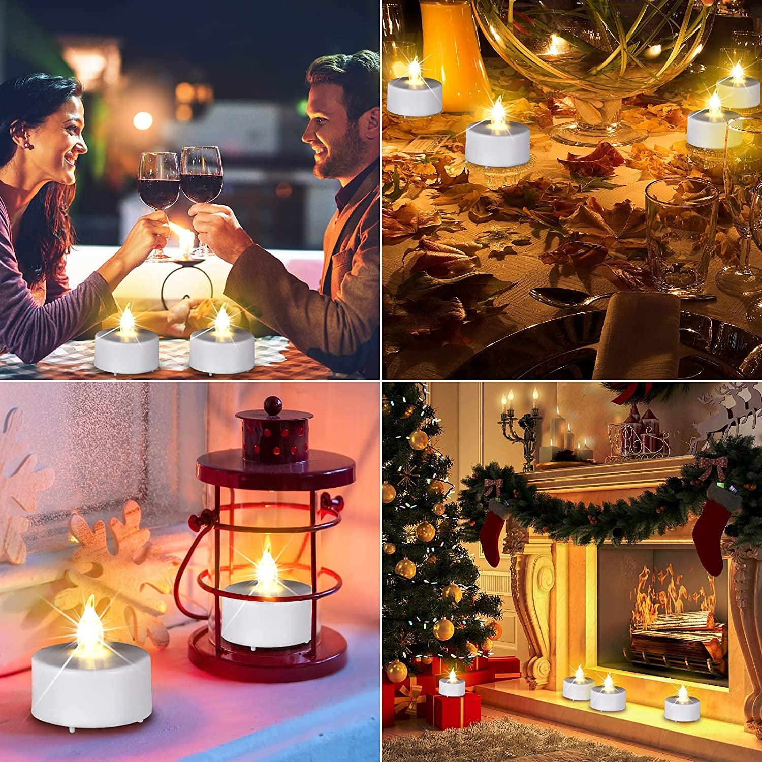 24 Flameless LED Tea Lights - Long Lasting Battery Operated Candles - Roots & Rooms