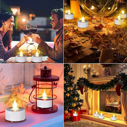 24 Flameless LED Tea Lights - Long Lasting Battery Operated Candles - Roots & Rooms