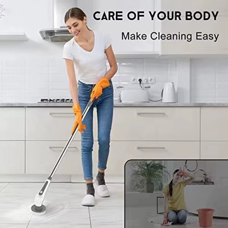 CleanMaster™ 6-in-1 Wireless Electric Scrub Brush – Adjustable Cleaning Tool for Bathroom, Kitchen & Window - Roots & Rooms