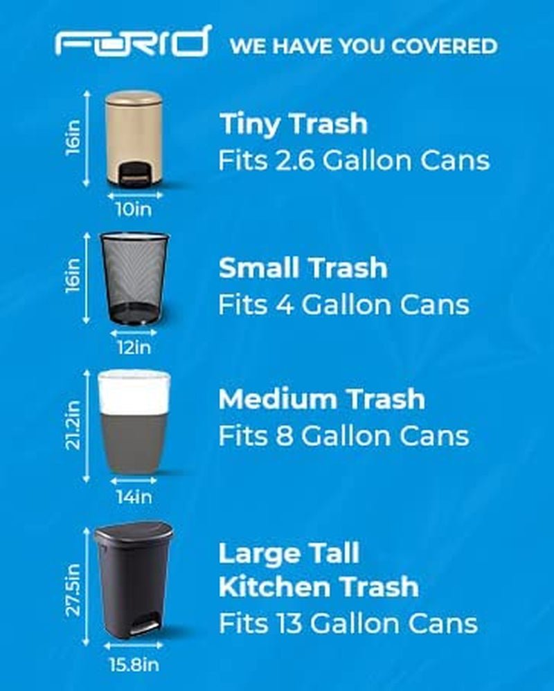 Scent-Free 2.6 Gallon Garbage Bags - High-Quality Clear Trash Bags - Roots & Rooms