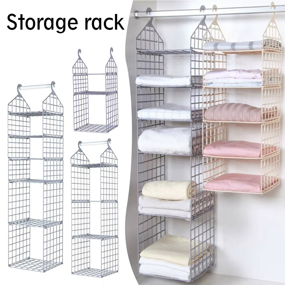 ClosetMax™ Foldable Hanging Organizer – Multi-Tier Space Saver for Pajamas, Coats, Sweaters & More - Roots & Rooms