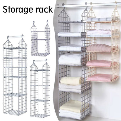 ClosetMax™ Foldable Hanging Organizer – Multi-Tier Space Saver for Pajamas, Coats, Sweaters & More - Roots & Rooms