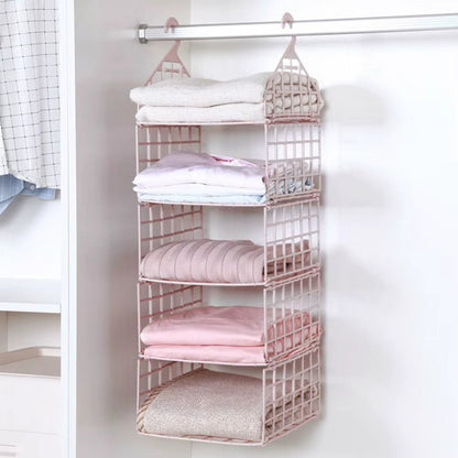 ClosetMax™ Foldable Hanging Organizer – Multi-Tier Space Saver for Pajamas, Coats, Sweaters & More - Roots & Rooms