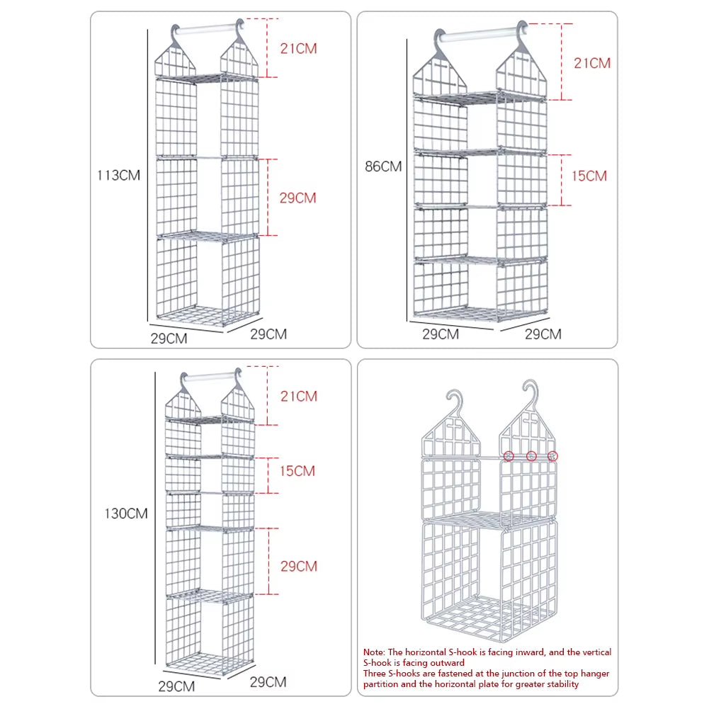 ClosetMax™ Foldable Hanging Organizer – Multi-Tier Space Saver for Pajamas, Coats, Sweaters & More - Roots & Rooms