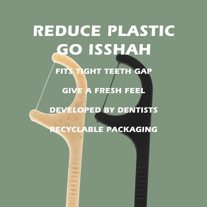 Vegan Mint Dental Floss Picks - 200 Count, Eco-Friendly - Roots & Rooms