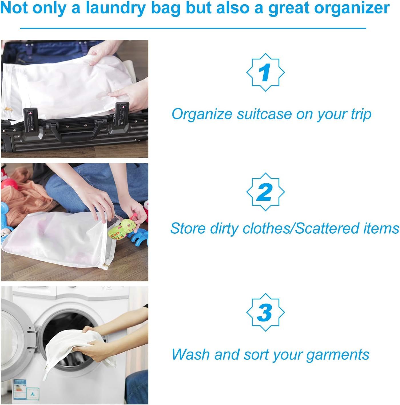Mesh Laundry Bags - Lingerie Wash Bag Set for Delicates Protection - Roots & Rooms