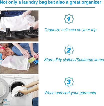 Mesh Laundry Bags - Lingerie Wash Bag Set for Delicates Protection - Roots & Rooms