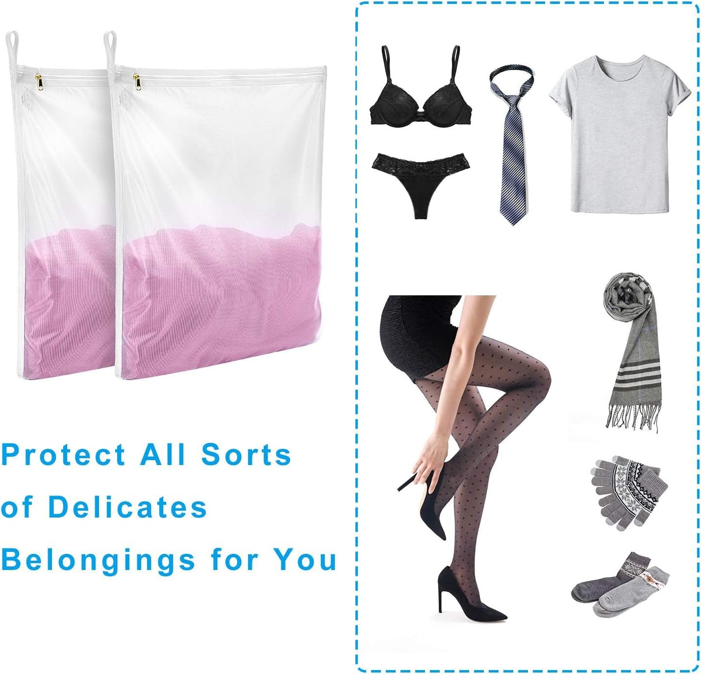 Mesh Laundry Bags - Lingerie Wash Bag Set for Delicates Protection - Roots & Rooms