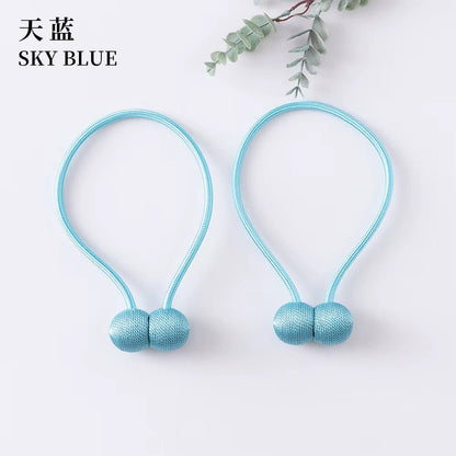 Elegant Magnetic Curtain Tiebacks – 2-Pack Decorative Polyester Buckle Clips for Effortless Style and Hold - Roots & Rooms