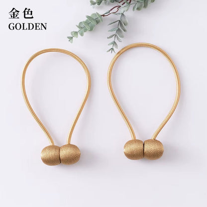 Elegant Magnetic Curtain Tiebacks – 2-Pack Decorative Polyester Buckle Clips for Effortless Style and Hold - Roots & Rooms
