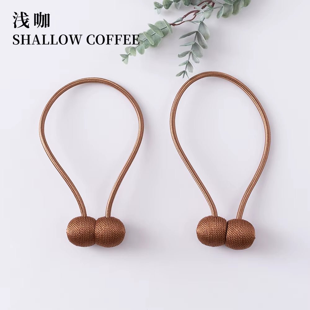 Elegant Magnetic Curtain Tiebacks – 2-Pack Decorative Polyester Buckle Clips for Effortless Style and Hold - Roots & Rooms