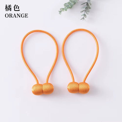 Elegant Magnetic Curtain Tiebacks – 2-Pack Decorative Polyester Buckle Clips for Effortless Style and Hold - Roots & Rooms