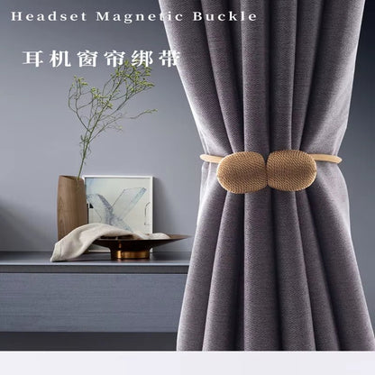 Elegant Magnetic Curtain Tiebacks – 2-Pack Decorative Polyester Buckle Clips for Effortless Style and Hold - Roots & Rooms