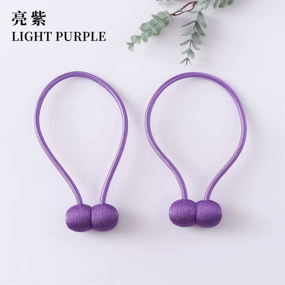 Elegant Magnetic Curtain Tiebacks – 2-Pack Decorative Polyester Buckle Clips for Effortless Style and Hold - Roots & Rooms