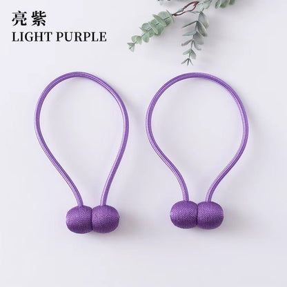 Elegant Magnetic Curtain Tiebacks – 2-Pack Decorative Polyester Buckle Clips for Effortless Style and Hold - Roots & Rooms