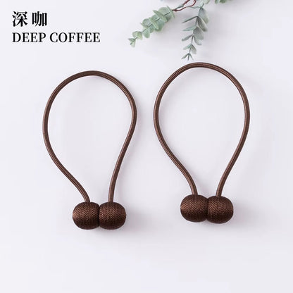 Elegant Magnetic Curtain Tiebacks – 2-Pack Decorative Polyester Buckle Clips for Effortless Style and Hold - Roots & Rooms