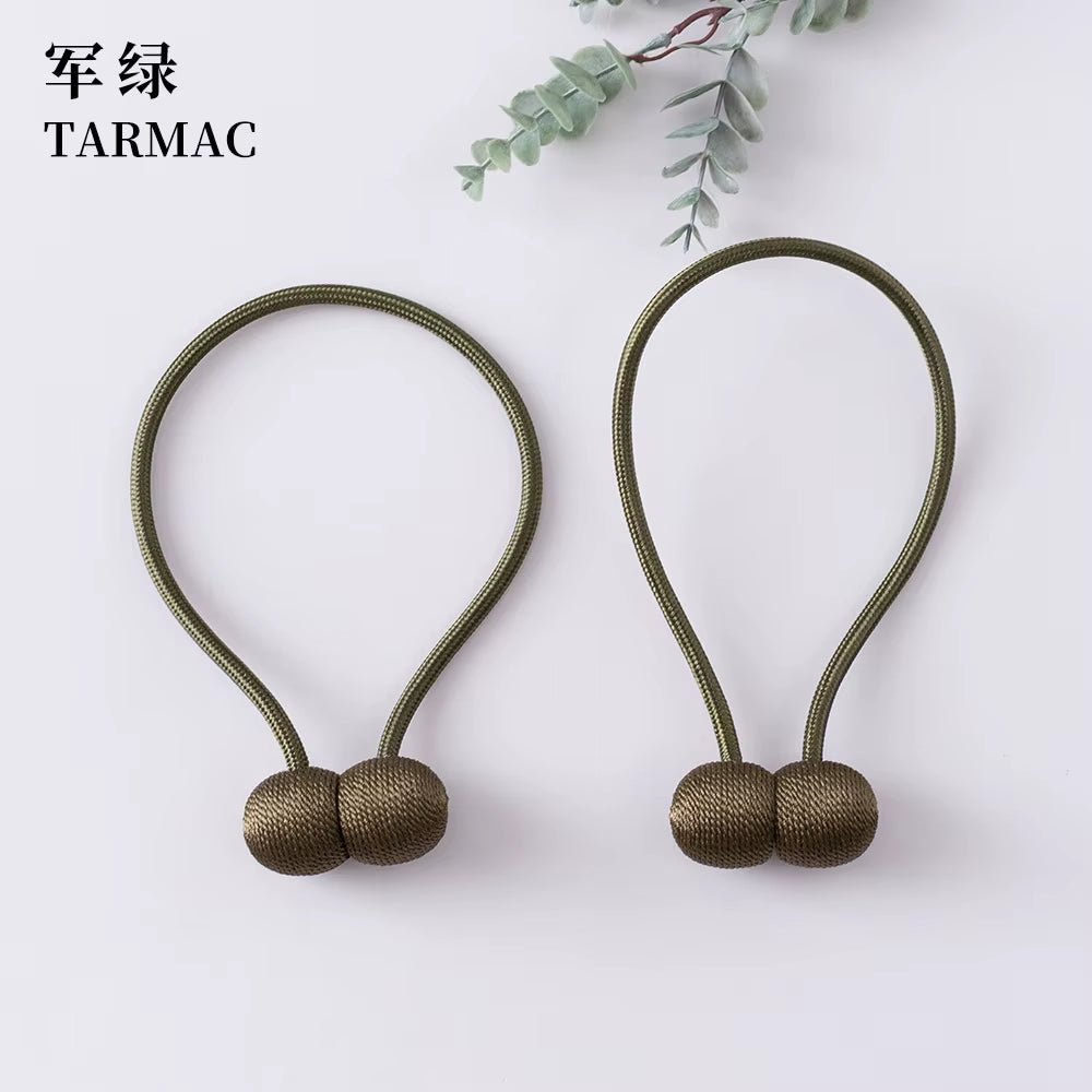 Elegant Magnetic Curtain Tiebacks – 2-Pack Decorative Polyester Buckle Clips for Effortless Style and Hold - Roots & Rooms