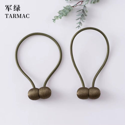 Elegant Magnetic Curtain Tiebacks – 2-Pack Decorative Polyester Buckle Clips for Effortless Style and Hold - Roots & Rooms