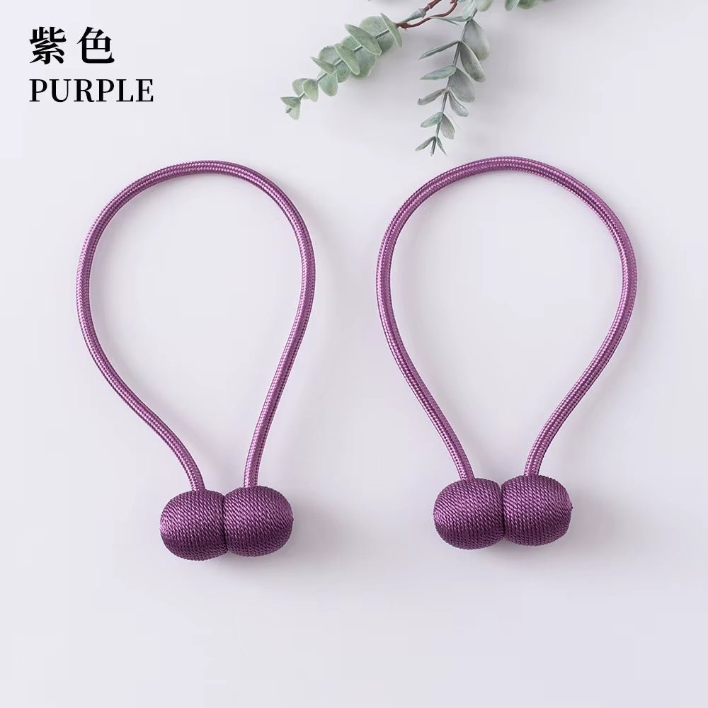 Elegant Magnetic Curtain Tiebacks – 2-Pack Decorative Polyester Buckle Clips for Effortless Style and Hold - Roots & Rooms
