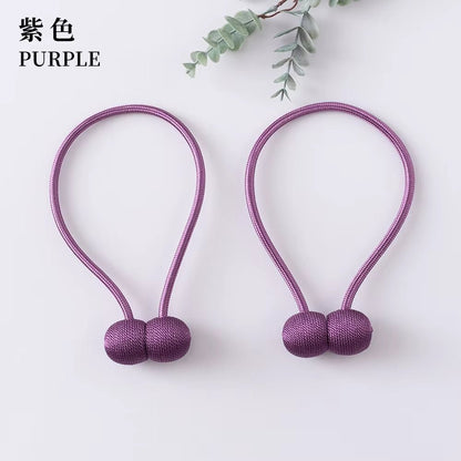 Elegant Magnetic Curtain Tiebacks – 2-Pack Decorative Polyester Buckle Clips for Effortless Style and Hold - Roots & Rooms