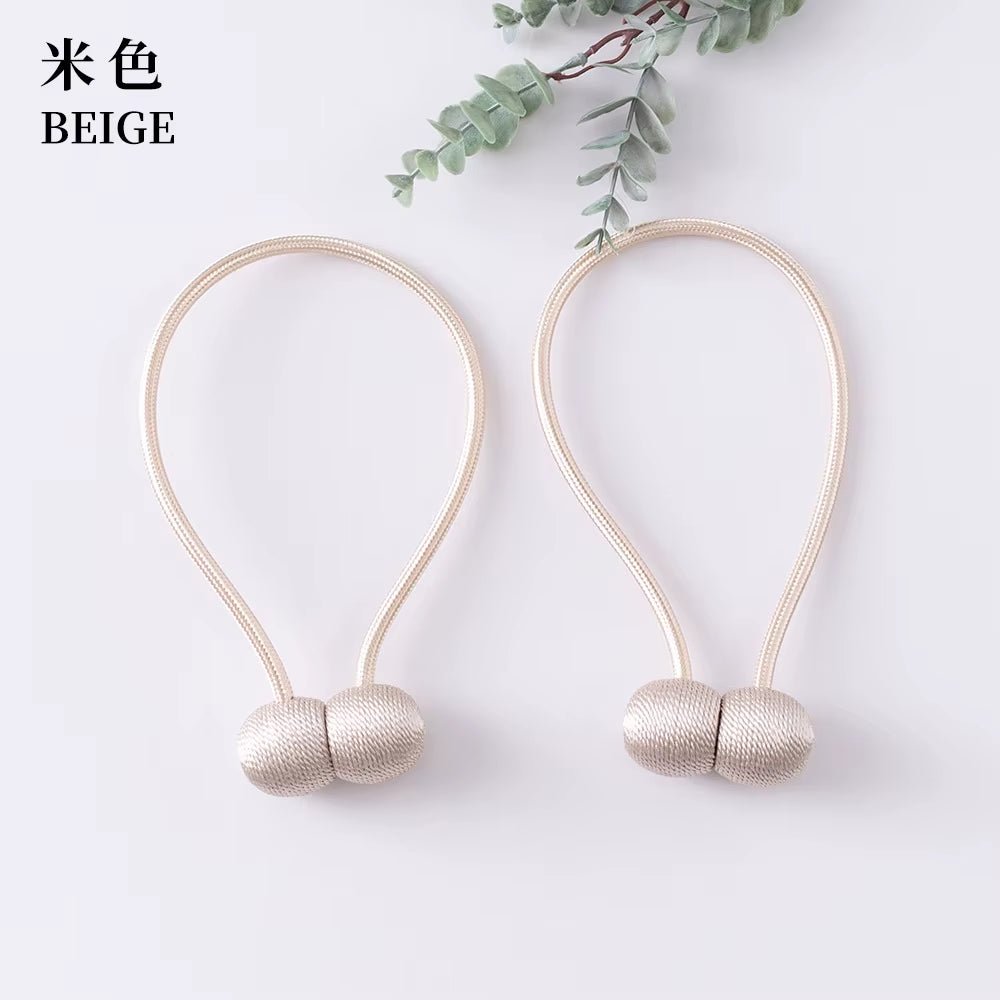 Elegant Magnetic Curtain Tiebacks – 2-Pack Decorative Polyester Buckle Clips for Effortless Style and Hold - Roots & Rooms