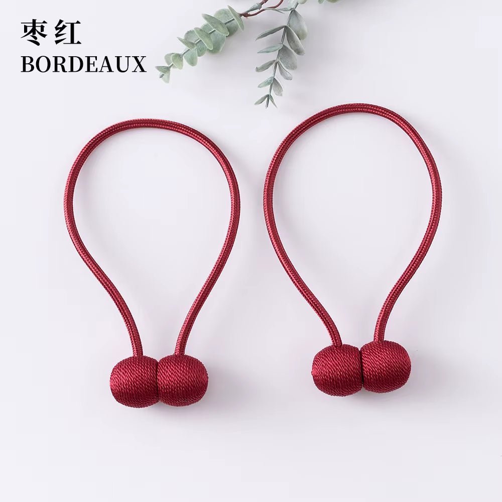 Elegant Magnetic Curtain Tiebacks – 2-Pack Decorative Polyester Buckle Clips for Effortless Style and Hold - Roots & Rooms
