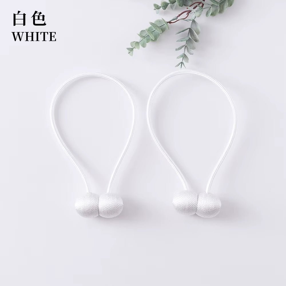 Elegant Magnetic Curtain Tiebacks – 2-Pack Decorative Polyester Buckle Clips for Effortless Style and Hold - Roots & Rooms