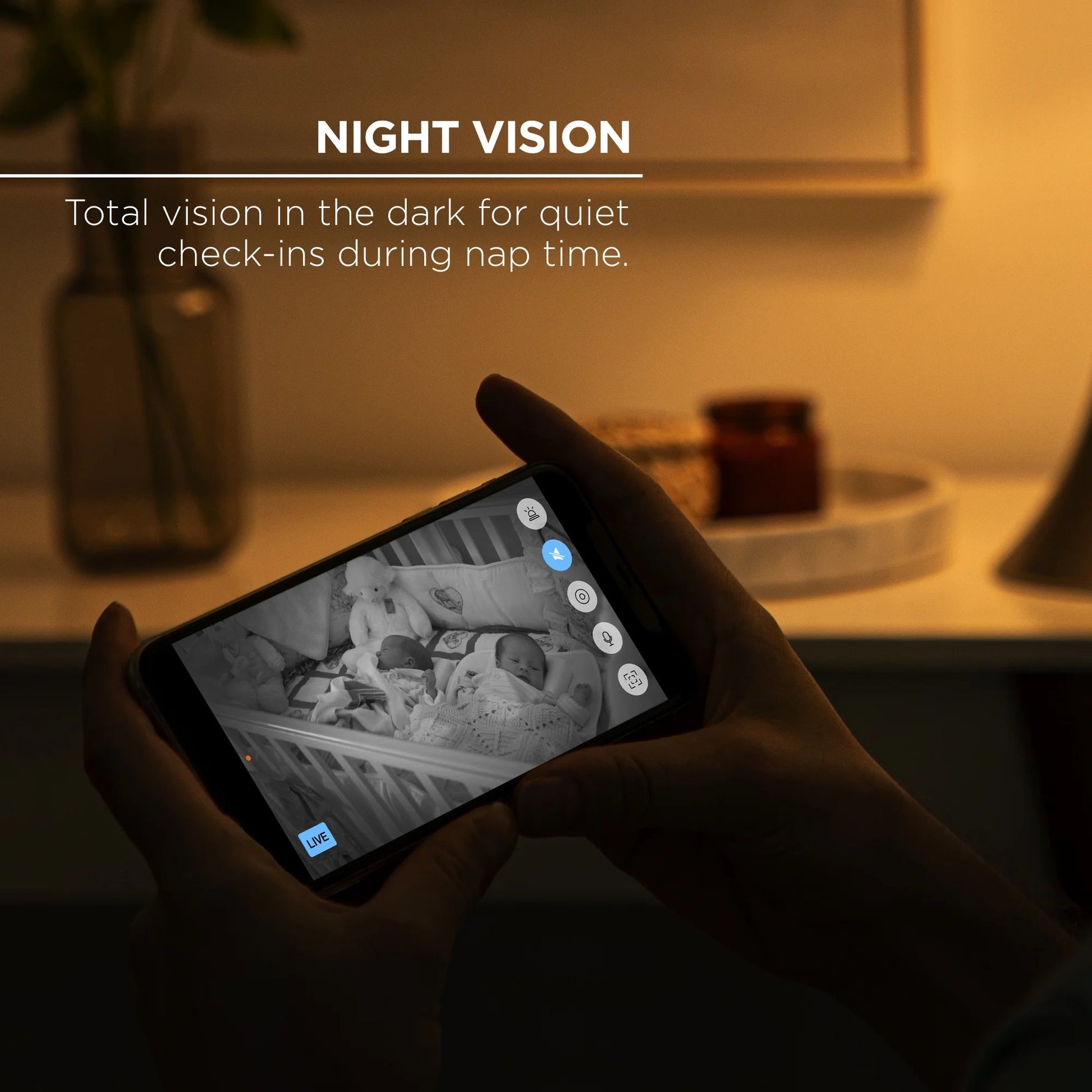 Indoor Camera 1080P - Wi-Fi Security Cam with Night Vision, White (1-Pack) - Roots & Rooms