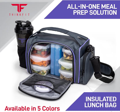 BPA-Free Insulated Lunch Bag + Meal Prep Containers - 6 Portions - Roots & Rooms
