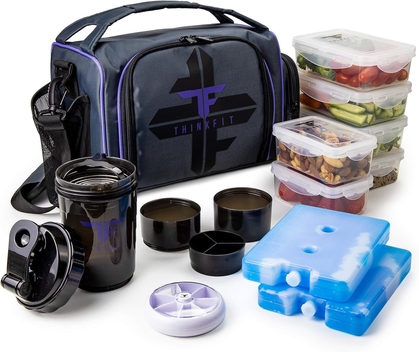 BPA-Free Insulated Lunch Bag + Meal Prep Containers - 6 Portions - Roots & Rooms