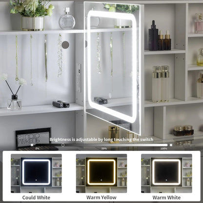 47.2" Modern Vanity Desk with LED Lights & Drawers - Roots & Rooms