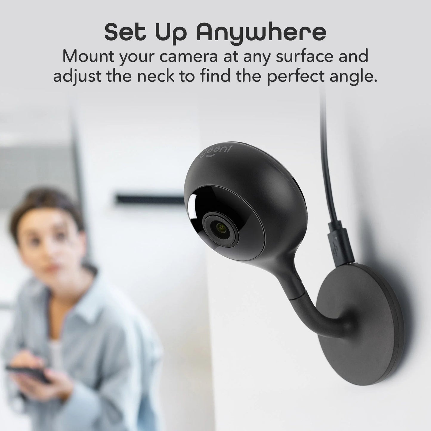 Look Indoor Home Security 1080P HD Video Surveillance Camera with Motion Detection, 2-Way Audio, Black - Roots & Rooms