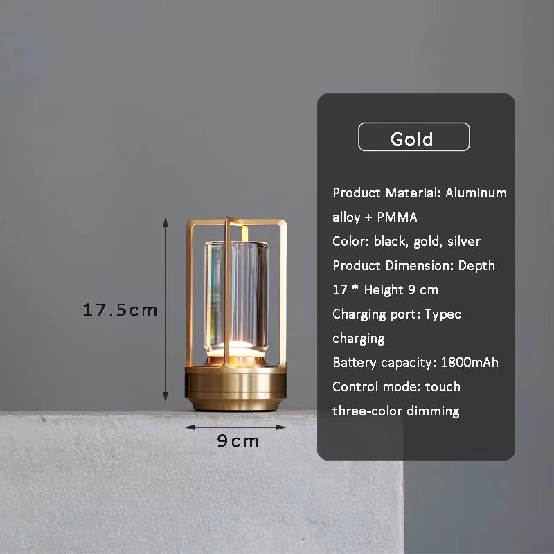 LumiCrystal™ Rechargeable Touch Lamp – Elegant LED Crystal Light for Home, Camping & Decor - Roots & Rooms