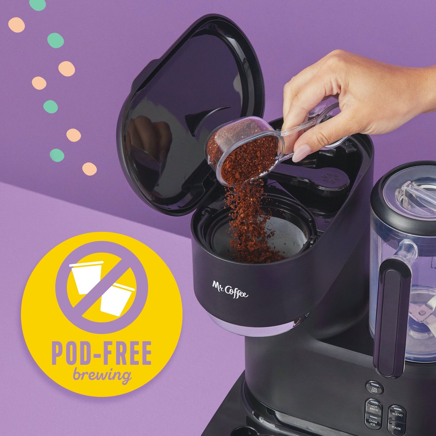 Single Serve Frappe and Iced Coffee Maker with Blender, Black - Roots & Rooms