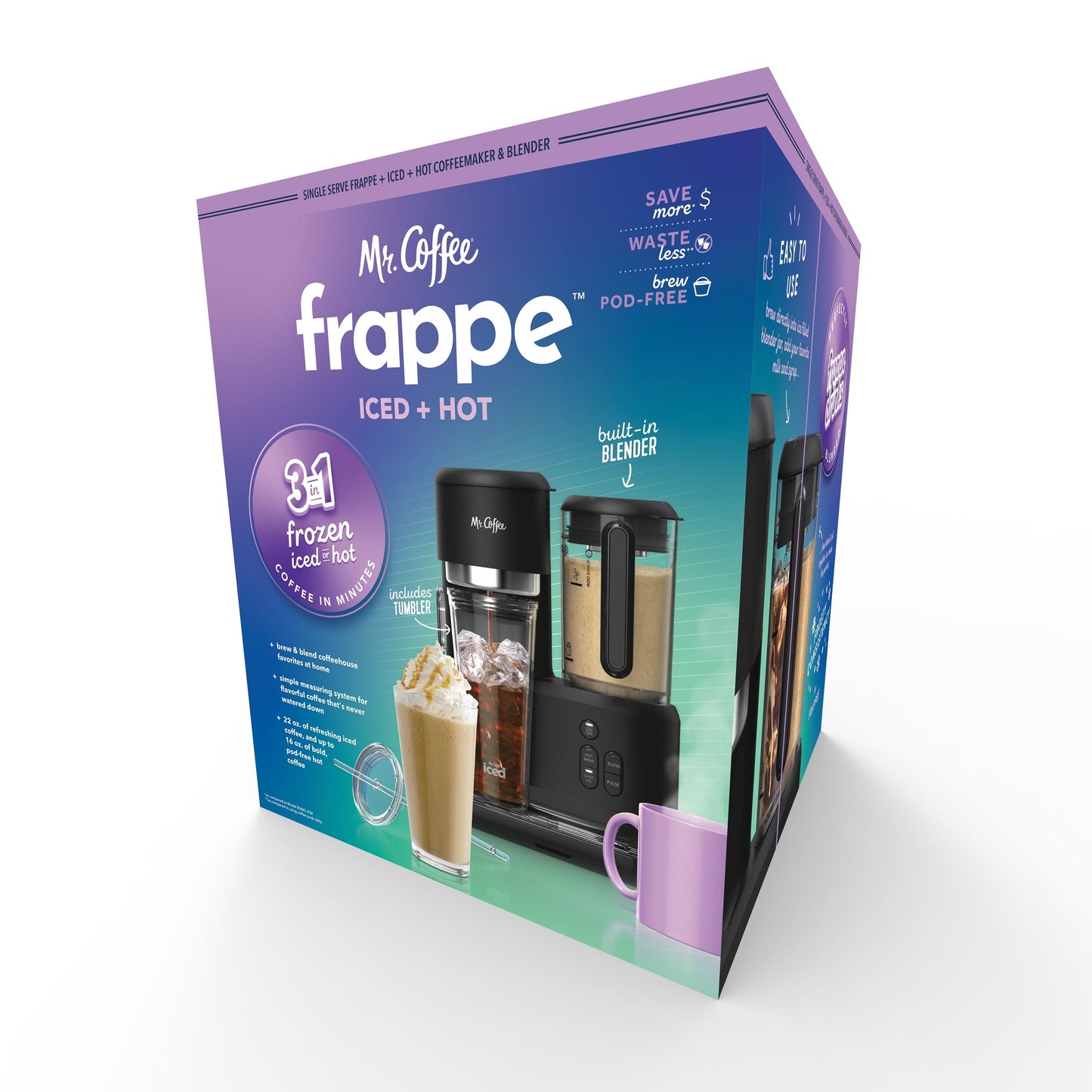 Single Serve Frappe and Iced Coffee Maker with Blender, Black - Roots & Rooms