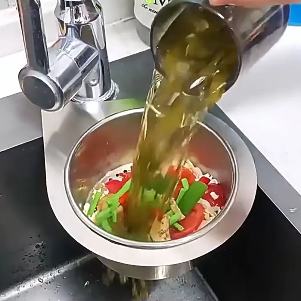 Stainless Steel Kitchen Swan Sink Strainer Basket Hanging Waste Drain Filter Basket Fruit Vegetable Drainer Sponge