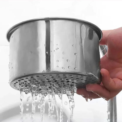 Stainless Steel Kitchen Swan Sink Strainer Basket Hanging Waste Drain Filter Basket Fruit Vegetable Drainer Sponge