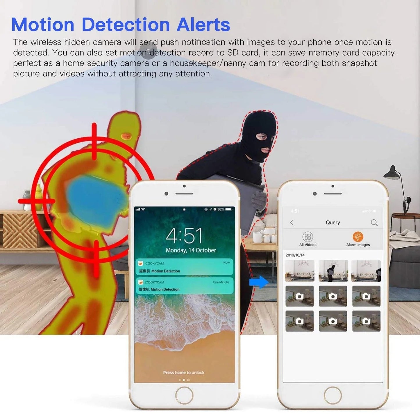 SZDUDU Mini Wireless Security Camera - Full HD Nanny Cam - Roots & Rooms