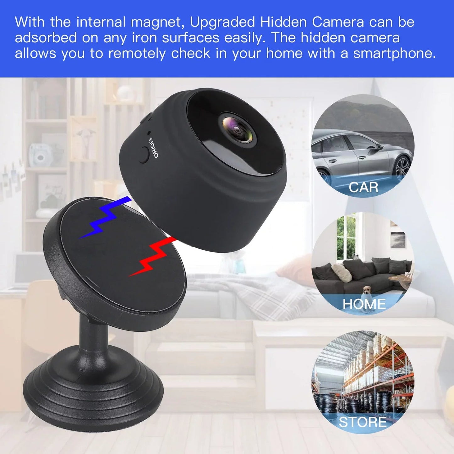 SZDUDU Mini Wireless Security Camera - Full HD Nanny Cam - Roots & Rooms
