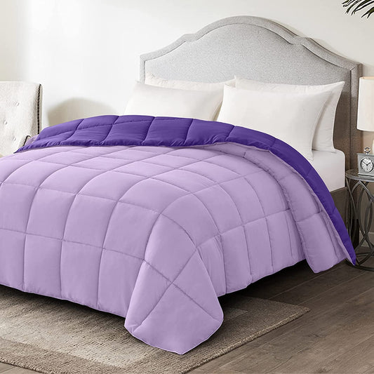 Twin Size Purple Down Alternative Comforter - Lightweight Bedding - Roots & Rooms