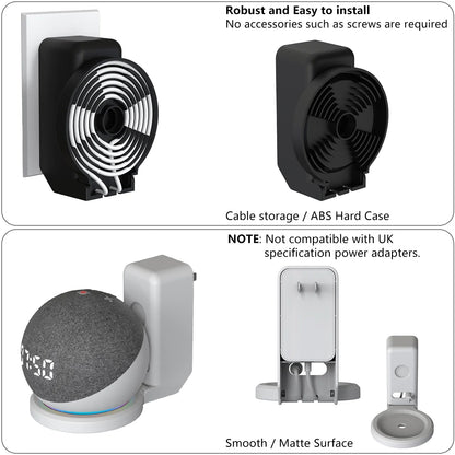 Echo Dot Wall Bracket with Cable Storage - 5th & 4th Gen Holder - Roots & Rooms